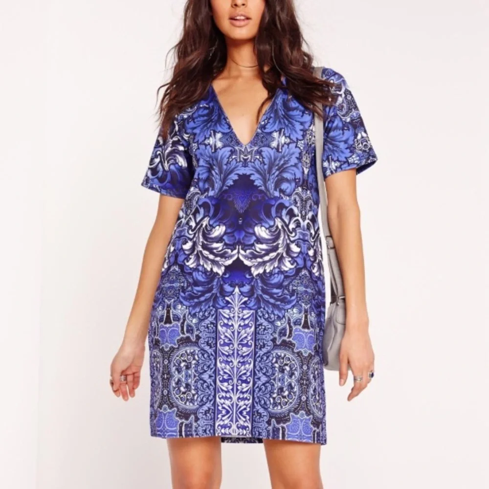 Misguided indigo Porcelain Shift dress